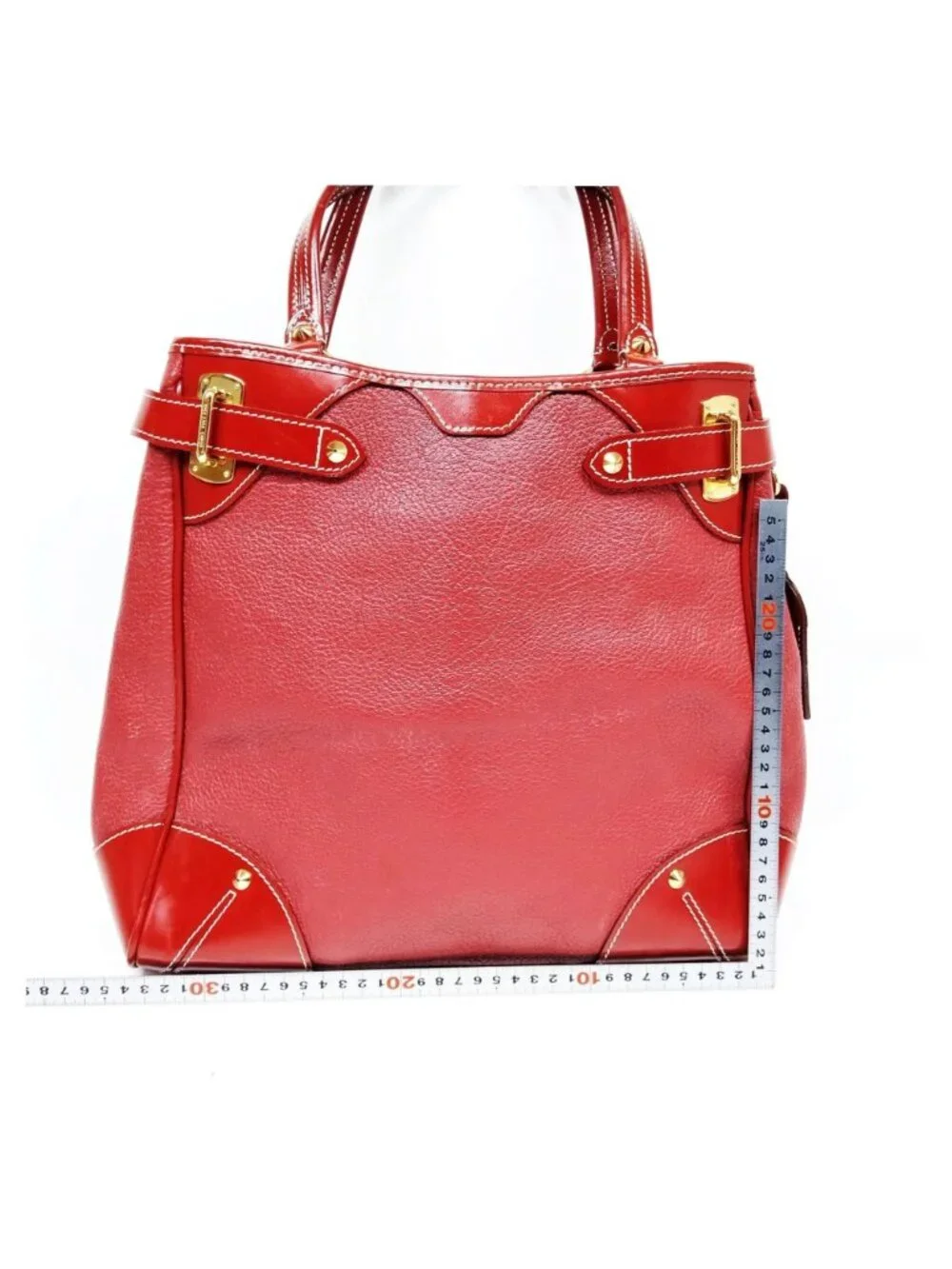Authentic Louis Vuitton Suhali Le Fabuleux PM Red Leather Tote Shoulder Bag